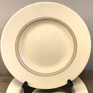 Soup plate / Pasta plate / Deep plate - Petrus Regout - model INEKE - decoration of brown lines on the inner edge
