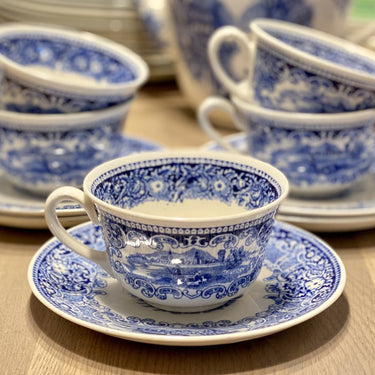 Kop en schotel - Petrus Regout - décor CASTILLO BLAUW