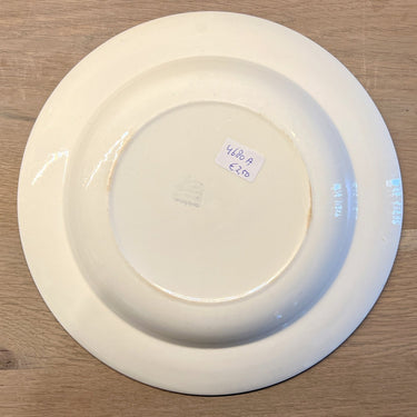 Deep plate / Soup plate / Pasta plate - Petrus Regout - decor of gray with pink flowers