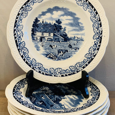Diep bord / Pastabord / Soepbord - Société Céramique Maestricht - décor BOERENHOEVE blauw