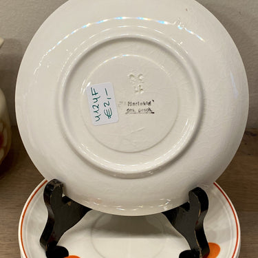 Saucer - from tableware marked HARLEKIN ges. Gesch. - decoration of black and orange balls