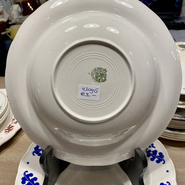 Tiefer Teller / Suppenteller / Pastateller - Boch - Form FESTIVAL - Dekor CORONATION blau (EICHENBLATT)