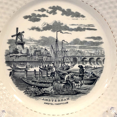 Dessert plate – Petrus Regout – series Netherlands – decor AMSTERDAM – AMSTEL-YACHTCLUB