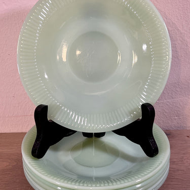 Schotel - FIRE KING - jadeite / jade groen - Oven Glass - Jane Ray geribbeld