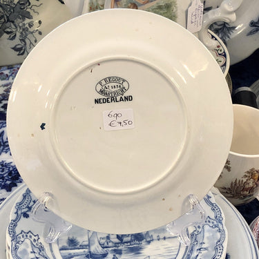Dessert plate – Petrus Regout – series Netherlands – decor AMSTERDAM – AMSTEL-YACHTCLUB