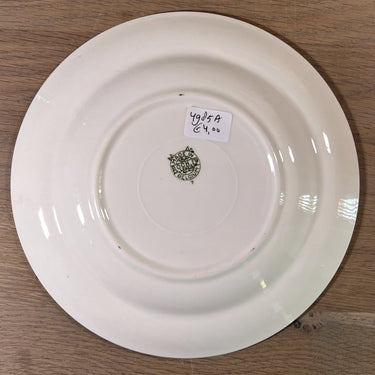 Frühstücksteller / Dessertteller - Boch - Dekor einer rot-weißen Rose und geprägtem Rand