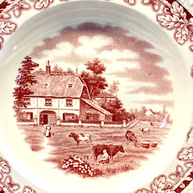 Diep bord / soepbord / pasta bord - Société Céramique Maestricht - décor BOERENHOEVE ROOD