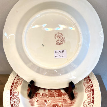 Diep bord / soepbord / pasta bord - Société Céramique Maestricht - décor BOERENHOEVE ROOD