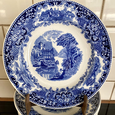 Deep plate / pasta plate / soup plate - Petrus Regout - CASTILLO BLUE decor