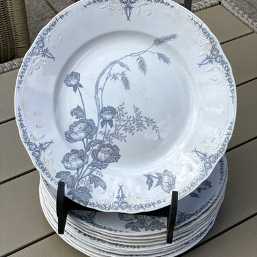 Dinerbord - Société Céramique Maestricht - decor NEMONE grijs