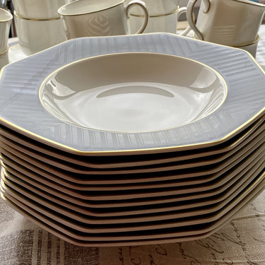 Deep plate / soup plate / pasta plate Villeroy &amp; Boch - black/white decor BLACK PEARL by Heinrich