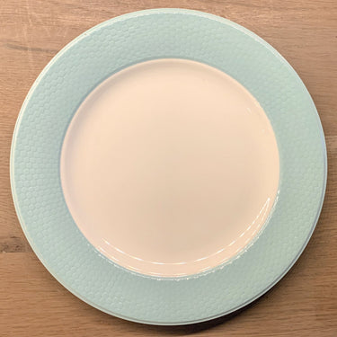 Dinerbord - ongemerkt (waarschijnlijk Frans) - azuurblauw met een soort bijenkorfreliëf