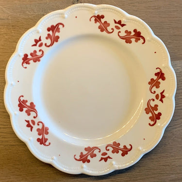 Frühstücksteller / Dessertteller - Boch - Form FESTIVAL - Dekor CORONATION rot (EICHENBLATT)