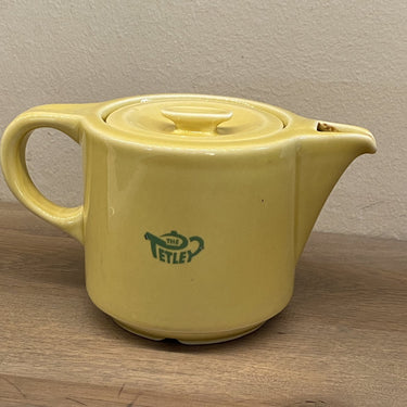 Teapot - Pillivuyt France - made in ochre yellow with inscription in green