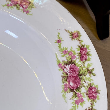 Tiefer Teller / Suppenteller / Pastateller - Boch - Dekor D.448, Doppelrose mit Goldrand