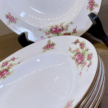 Tiefer Teller / Suppenteller / Pastateller - Boch - Dekor D.448, Doppelrose mit Goldrand