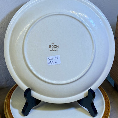 Frühstücksteller / Teller - Boch - Form BERCY - Dekor VESUVE (1977) in beige/braun