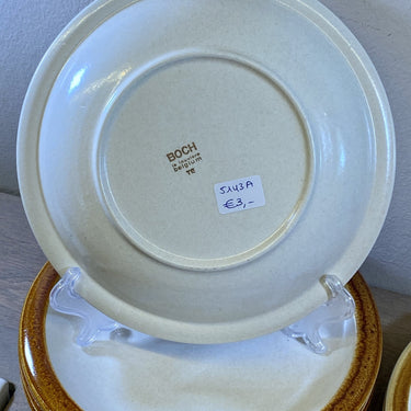 Frühstücksteller / Teller - Boch - Form BERCY - Dekor VESUVE (1977) in beige/braun