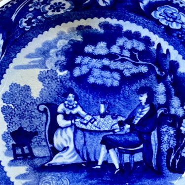 Saucer / Under-dish - WS&amp;Co (William Smith) Stafford Pottery - No.3 (blind mark Wedgwood) - decor in blue transferware