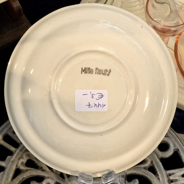 Saucer - Petrus Regout - MILLE FLEURS decor - with gold border