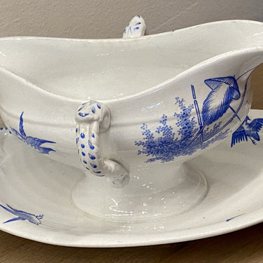 Sauciere / Sauciere / Saucière - BFK (Boch Frères) - JAPON Dekor in leuchtendem Blau