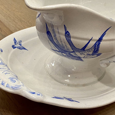 Sauciere / Sauciere / Saucière - BFK (Boch Frères) - JAPON Dekor in leuchtendem Blau