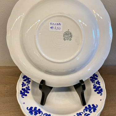 Tiefer Teller / Suppenteller / Pastateller - Boch - Form FESTIVAL - Dekor CORONATION blau (EICHENBLATT) - 1950-1955