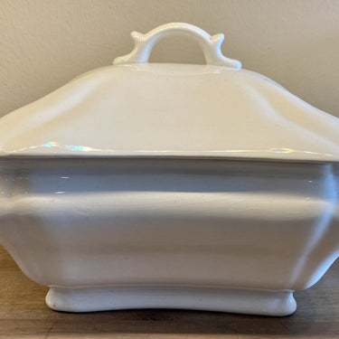 Terrine - large, rectangular model - St. Ghislain - made of white earthenware