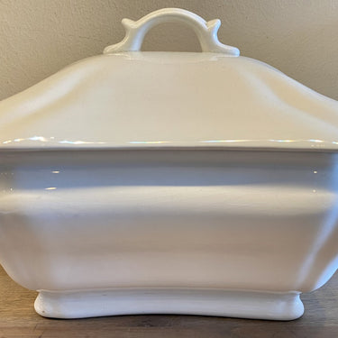 Terrine - large, rectangular model - St. Ghislain - made of white earthenware
