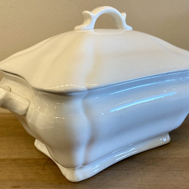 Terrine - large, rectangular model - St. Ghislain - made of white earthenware
