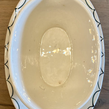 Gravy boat / saucière - fixed bottom dish - Longwy - decor RHODES