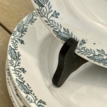 Tiefer Teller / Suppenteller / Pastateller - Nimy - Dekor mit grünem Blätterrand