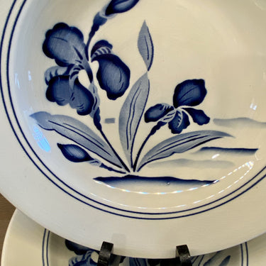 Tiefer Teller / Suppenteller / Pastateller - Nimy - Dekor von IRIS in Blau-Sprühdekor