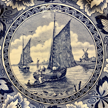 Wandbordje - Société Céramique Maestricht - décor HOLLANDIA blauw