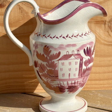 Melkkannetje / Cream jug - Sunderland lustreware/pink lustreware - ca. 1820-1825 - cottage design
