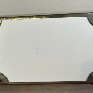Tray / Presentation tray - model on legs and with handles and metal edge - Art Deco