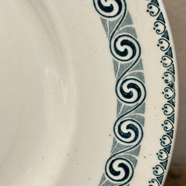Dinner plate - Moulin des Loups Hamage Nord - decor RACHEL in petrol/green