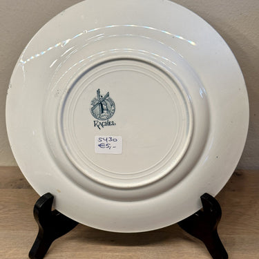 Dinner plate - Moulin des Loups Hamage Nord - decor RACHEL in petrol/green