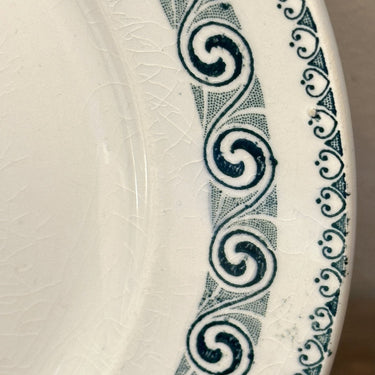 Breakfast plate / Dessert plate - Moulin des Loups Hamage Nord - RACHEL decor in petrol/green