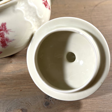 Zuckerdose - Mosa - 3 Bögen (1960er Jahre) - Modell BAROCK mit rosa/lila Blumendekor