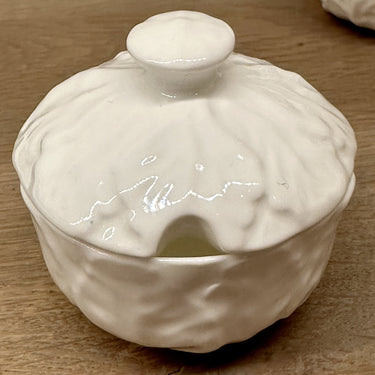 Pepper-Salt-Mustard set - 4-piece - Colport - COUNTRY WARE (or Countryware) decor in white
