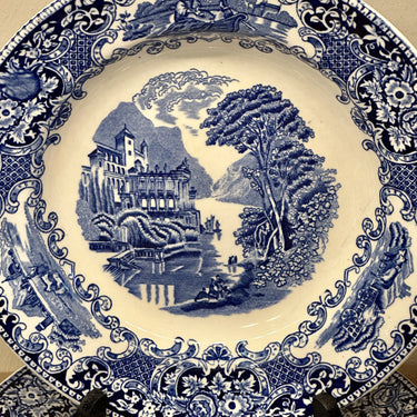 Deep plate / Pasta plate / Soup plate - Petrus Regout - decor CASTILLO BLUE (1908-1958)