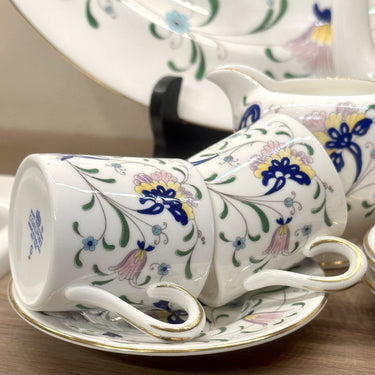 Cup and saucer - smaller model - Bone China - Coalport - decor PAGEANT