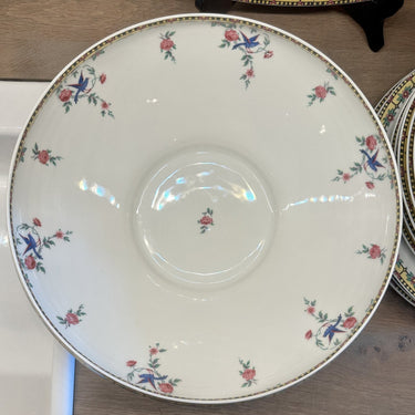 Salad bowl - large model - Limoges B &amp; Cie (Balleroy) - decor in yellow - made for/sold by A. Tytgad