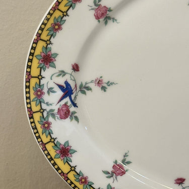 Scale - larger oval model - Limoges B &amp; Cie (Balleroy) - decor in yellow - made for/sold by A. Tytgad