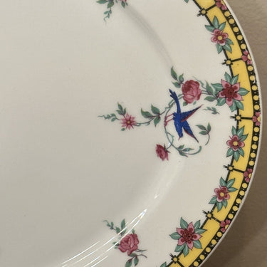 Scale - larger oval model - Limoges B &amp; Cie (Balleroy) - decor in yellow - made for/sold by A. Tytgad
