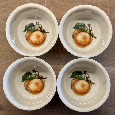 Oven dishes / Ramequins / Soufflé dishes - Villeroy &amp; Boch - decor with a peach (?) on the bottom