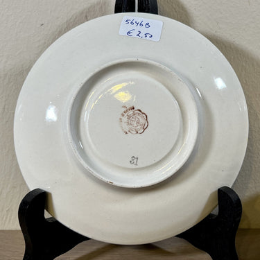 Underplate / Dish - VEB Germany - decor with a rose on a yellow pastel background