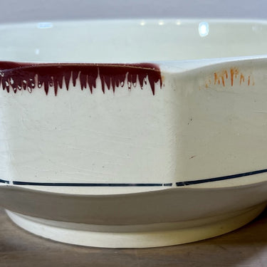 Nestschaal / Saladeschaal - ongemerkt - décor in bruin met oranje aan de randen - Art Deco