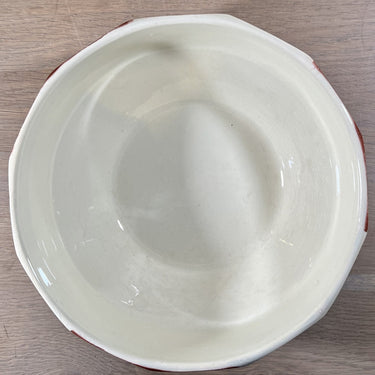 Nestschaal / Saladeschaal - ongemerkt - décor in bruin met oranje aan de randen - Art Deco